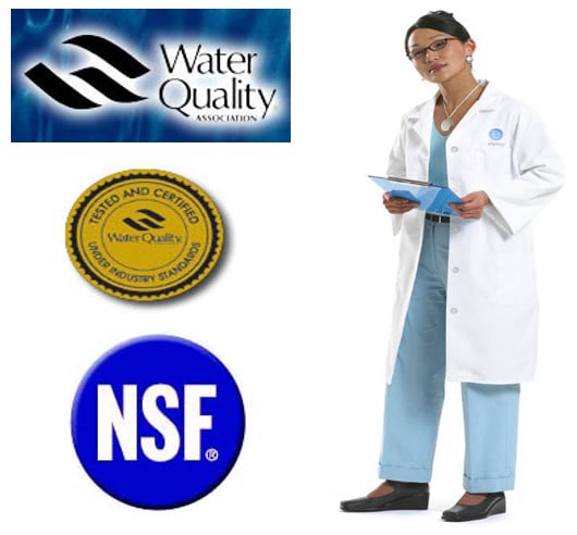 Desde 1944 NSF International es una organización independiente, sin ánimo de lucro y no gubernamental que se dedica a la sanidad y la seguridad Creadora de más de 72 normativas nacionales americanas Reconocida por el instituto American National Standards Institute (ANSI) El laboratorio independiente más grande del mundo para pruebas de filtros de agua Asociación para la Calidad del Agua Programa de Certificación del Sello de Oro